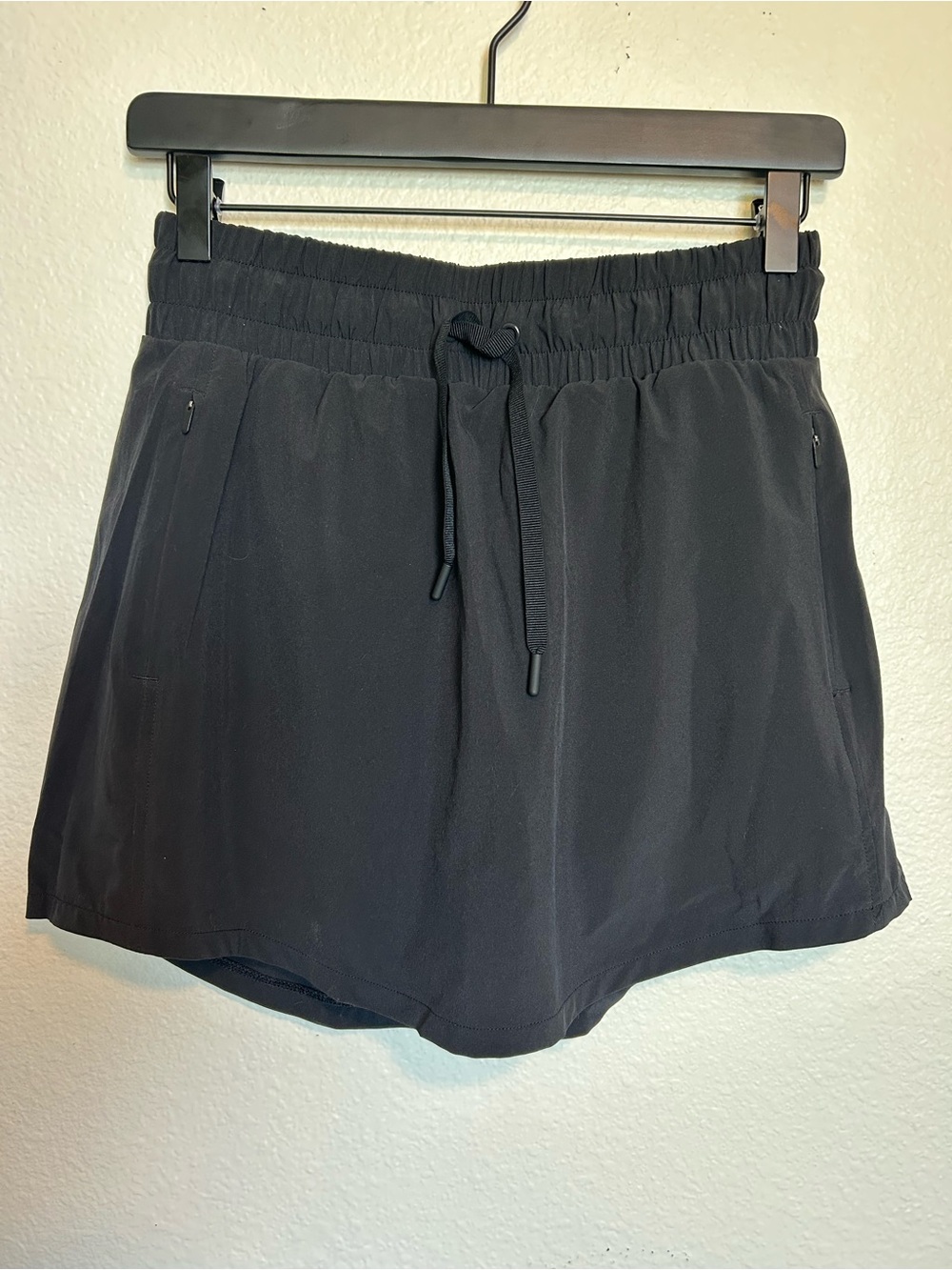 Women's Black Drawstring Active Skirt